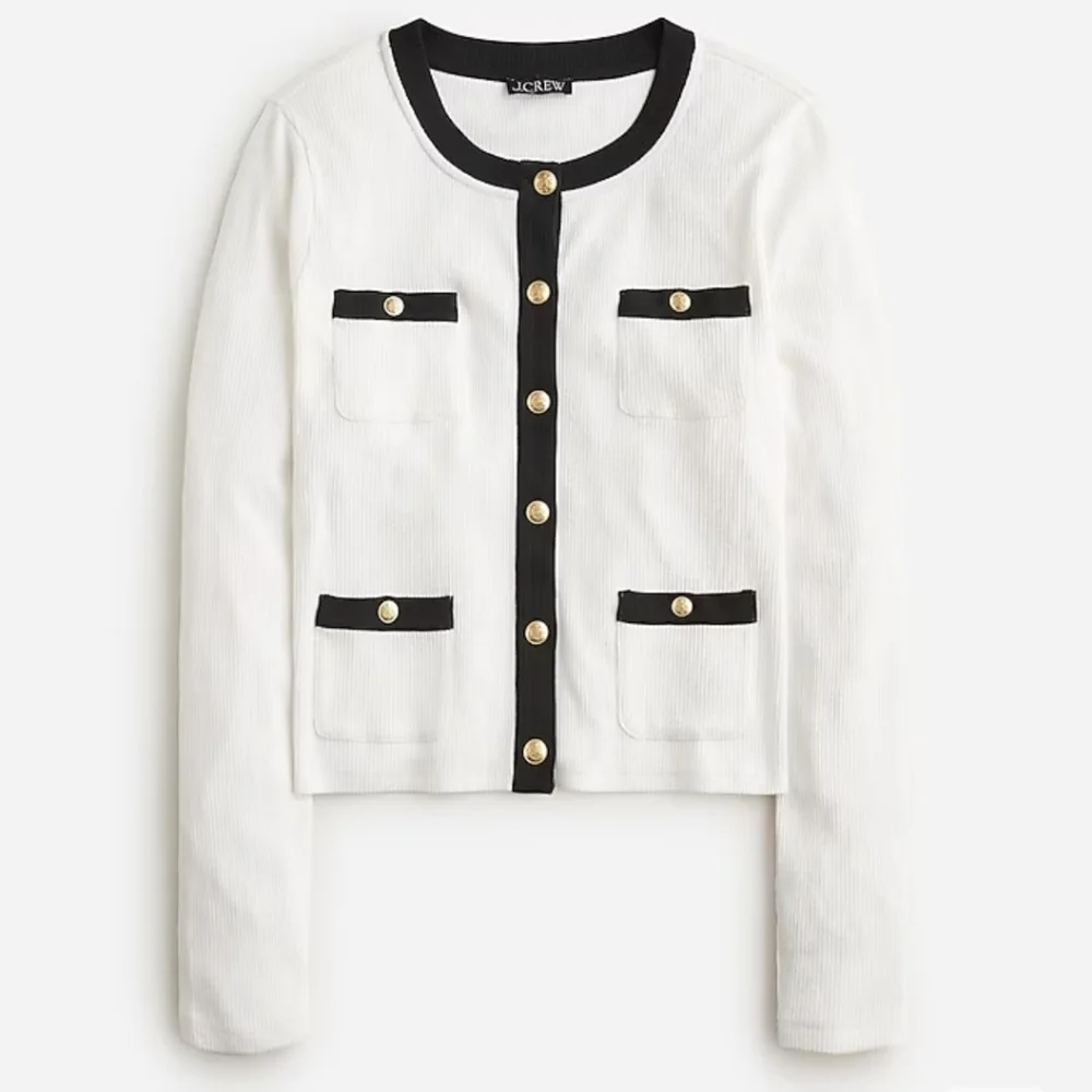 J.Crew Vintage Rib Lady Jacket Classic Office Lightweight Cotton Preppy Chic